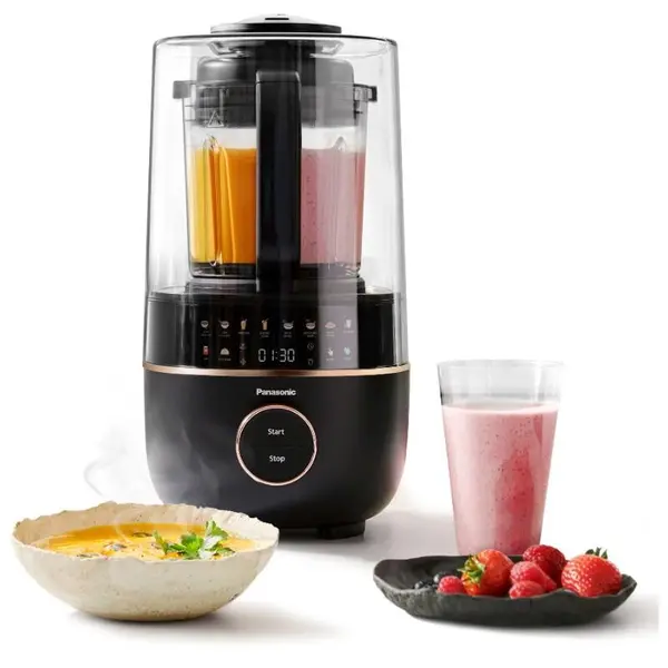 Panasonic Blender Panasonic MX-HG4401KXE, mixare la cald 100°C-800W si mixare la rece, preparare supa, super-silention 60db, 11 programe, 10 niveluri de putere, cutit cu 6 lame, timer 12h, mentinere cald 4h, auto-curatare 70°C, Negru
