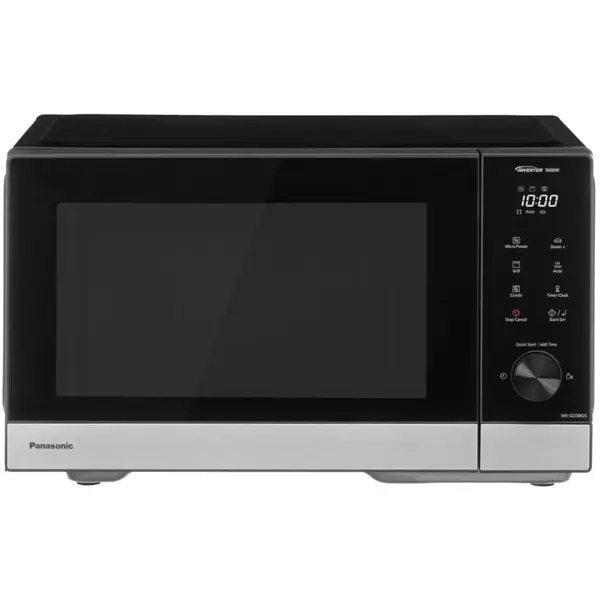Panasonic Cuptor cu microunde cu inverter Panasonic NN-GD38QSEPG, Grill Steam, 1000W, 23 l, 18 programe, Negru