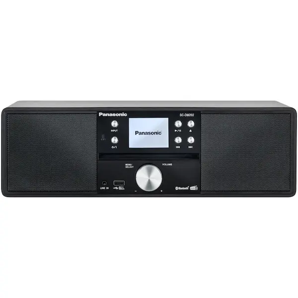 Panasonic Microsistem Panasonic SC-DM202EG-K, 24W, Bluetooth, USB, CD, Radio FM, DAB+, Ceas, Negru