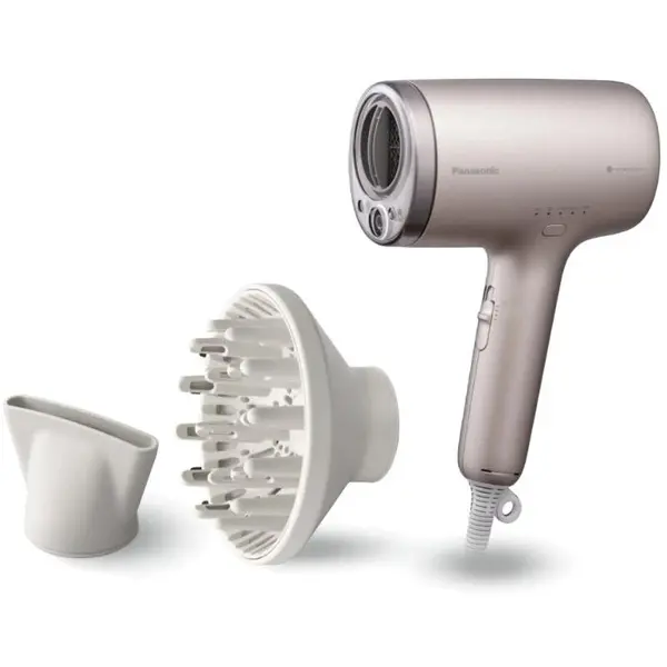 Panasonic Uscator de par cu tehnologie nanoe & Mineral Ion Panasonic EH-NA9N-E825, 1600W, 3 trepte de viteza, 2 capace, duza pentru uscare rapida, Bej