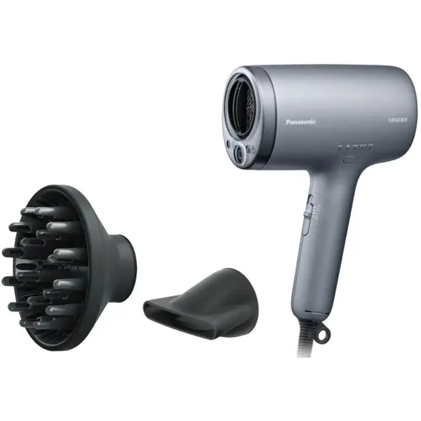 Panasonic Uscator de par cu tehnologie nanoe & Mineral Ion Panasonic EH-NA9N-H825, 1600W, 3 trepte de viteza, 6 trepte de temperatura, 2 capace, duza pentru uscare rapida, Gri