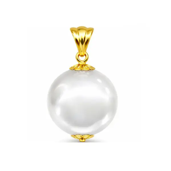 Pandantiv cu Perla Edison Alba Rara 12-12,5 mm si Aur Galben 14K (aur 585) KASKADDA