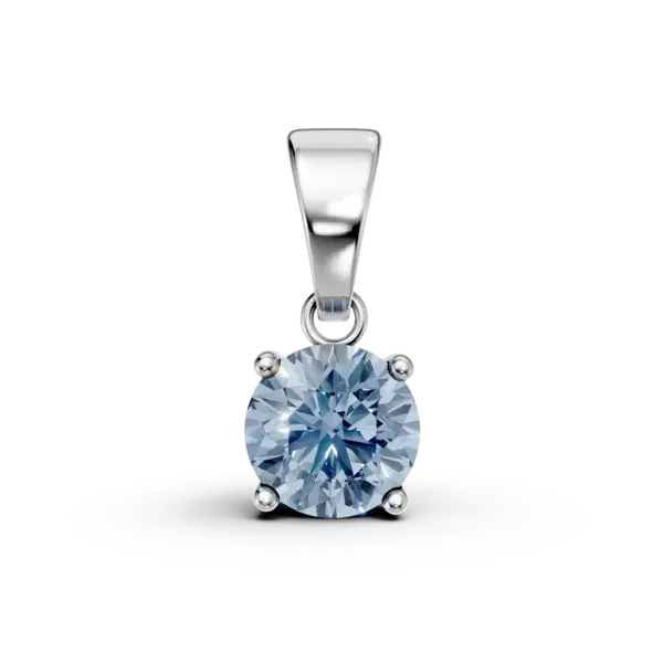Pandantiv din aur alb cu acvamarin solitaire de 0.7ct