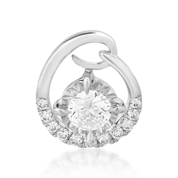 Pandantiv din aur alb cu diamant de 0.19ct si diamante de 0.06ct
