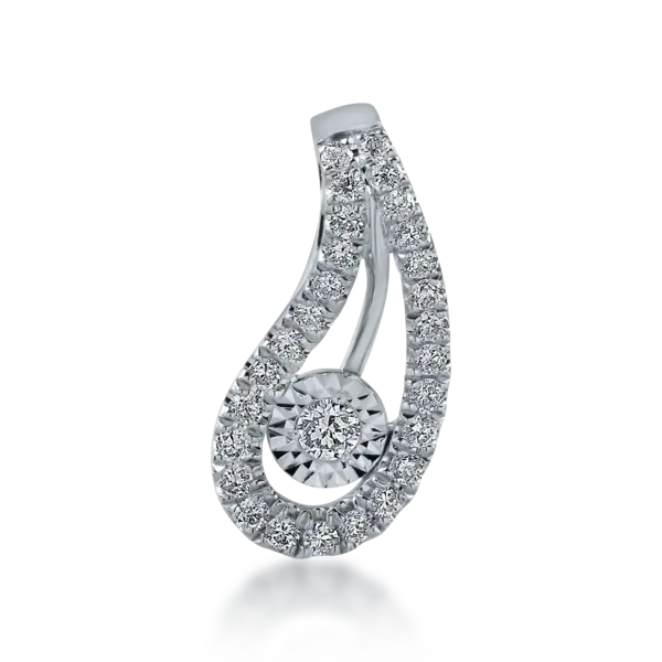 Pandantiv din aur alb cu diamante de 0.159ct