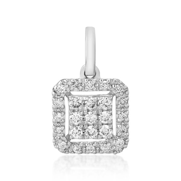 Pandantiv din aur alb cu diamante de 0.1ct