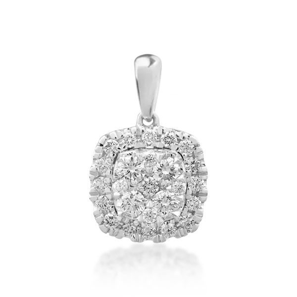 Pandantiv din aur alb cu diamante de 0.3ct