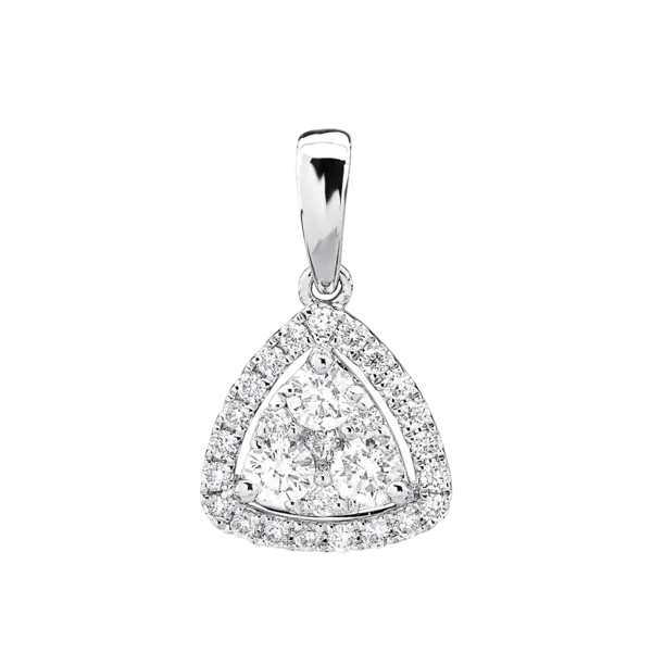Pandantiv din aur alb cu diamante de 0.41ct