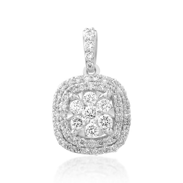 Pandantiv din aur alb cu diamante de 0.5ct