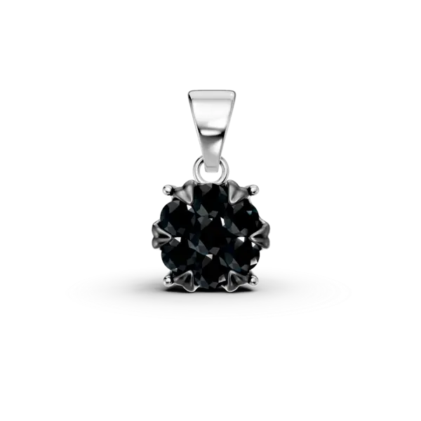 Pandantiv din aur alb cu diamante negre de 0.4ct