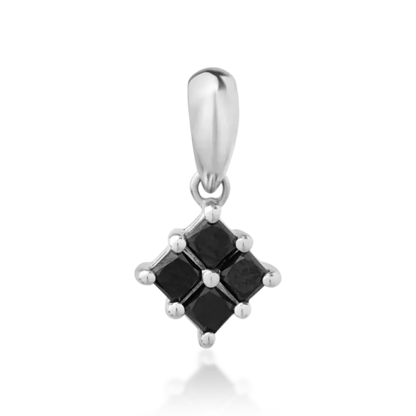 Pandantiv din aur alb cu diamante negre square de 0.405ct