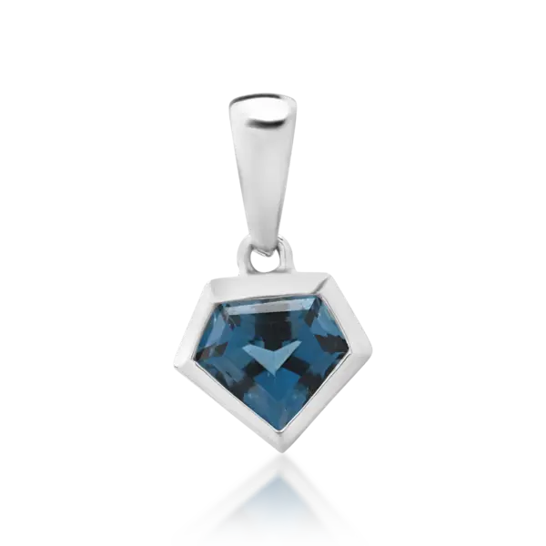 Pandantiv din aur alb cu topaz london blue de 0.67ct