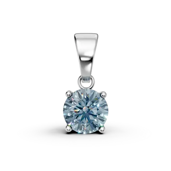Pandantiv din aur alb cu topaz london blue de 1.01ct