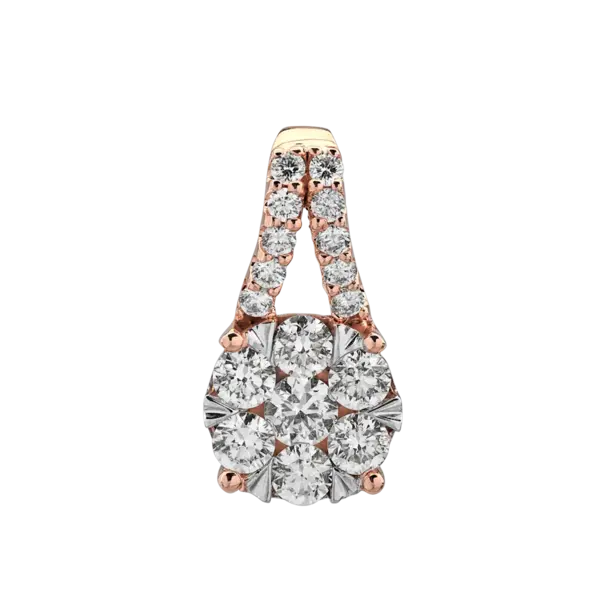 Pandantiv din aur alb-roz cu diamante de 0.75ct