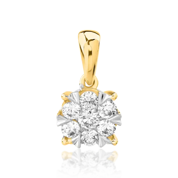 Pandantiv din aur galben cu diamante de 0.34ct
