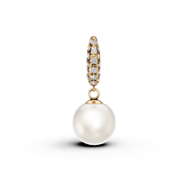Pandantiv din aur galben cu perla de cultura si diamante de 0.07ct