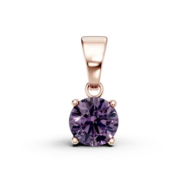 Pandantiv din aur roz cu ametist de 0.9ct
