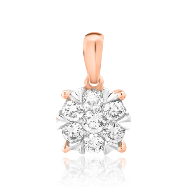 Pandantiv din aur roz cu diamante de 0.2ct