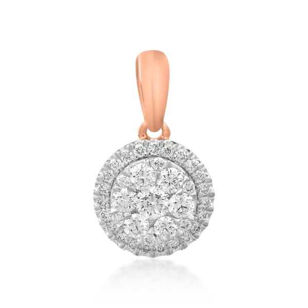Pandantiv din aur roz cu diamante de 0.323ct