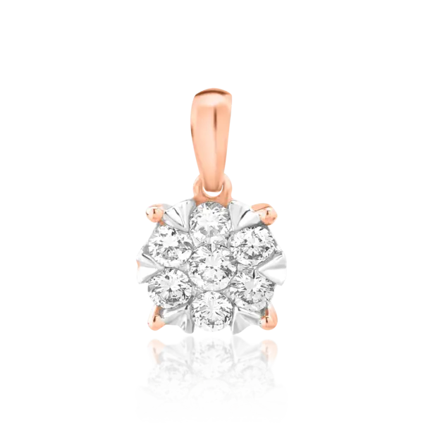 Pandantiv din aur roz cu diamante de 0.34ct