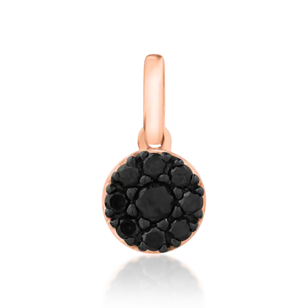 Pandantiv din aur roz-negru cu diamante negre de 0.213ct
