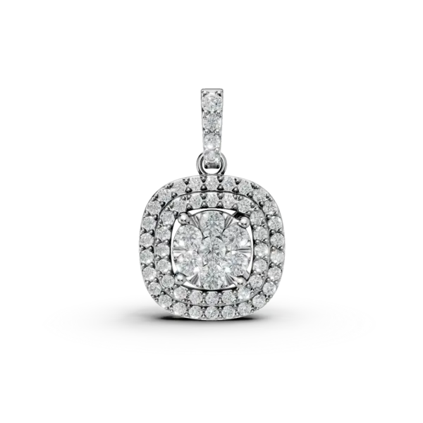 Pandantiv geometric din aur alb cu diamante de 0.7ct