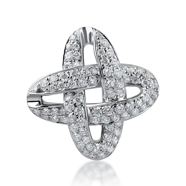 Pandantiv geometric din aur alb cu diamante de 0.8ct