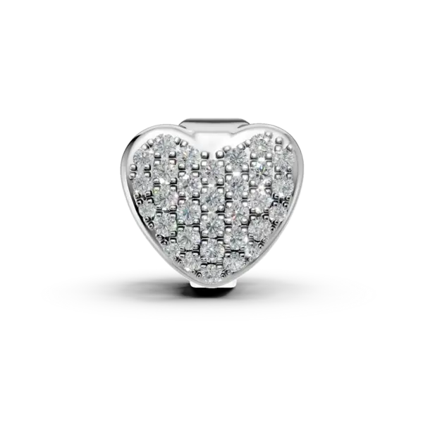 Pandantiv inima din aur alb cu diamante de 0.2ct