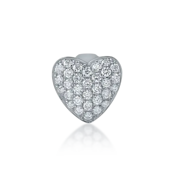 Pandantiv inima din aur alb cu diamante de 0.2ct