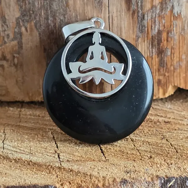 Pandantiv obsidian Buddha