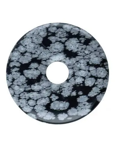 Pandantiv obsidian zapada piatra pi donut L