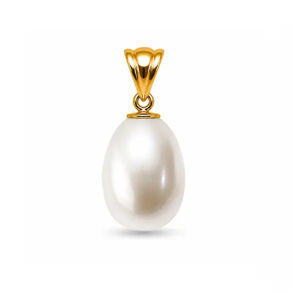 Pandantiv Perla Naturala Alba Rara 11 9 mm E i Aur Galben 14K (aur 585) KASKADDA