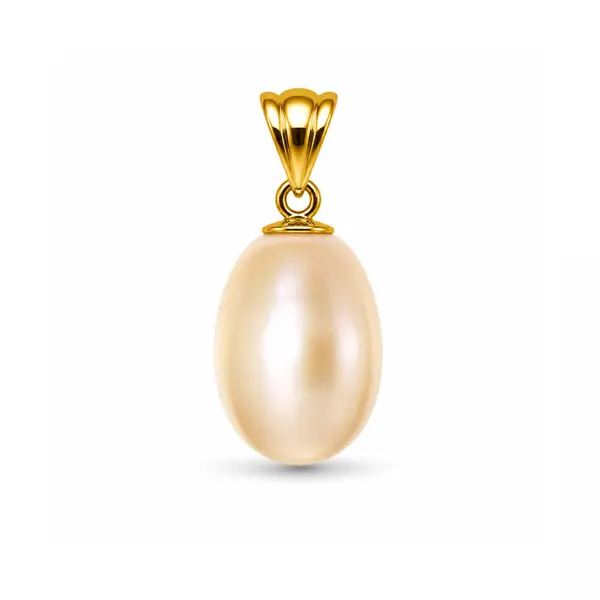 Pandantiv Perla Naturala Crem Rara 11 9 mm E i Aur Galben 14K (aur 585) KASKADDA