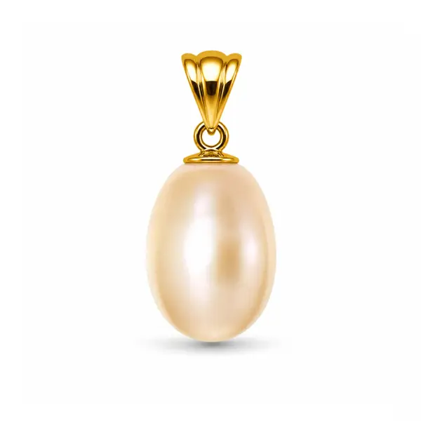 Pandantiv Perla Naturala Crem Rara 12 9 mm E i Aur Galben 14K (aur 585) KASKADDA