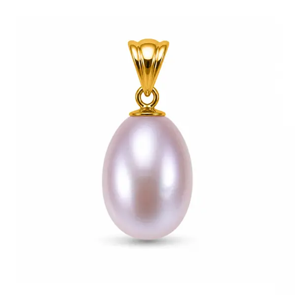 Pandantiv Perla Naturala Lavanda Rara 12 9 mm E i Aur Galben 14K (aur 585) KASKADDA