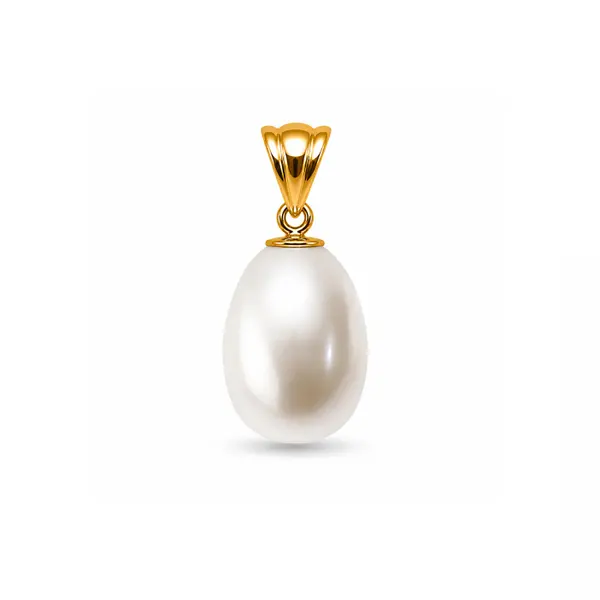 Pandantiv Perla Ovala Alba 5 8 mm E i Aur 14K (aur 585) KASKADDA