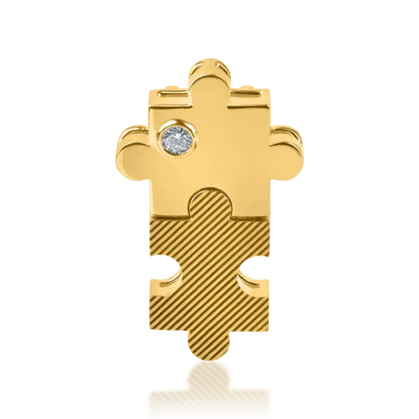 Pandantiv piese puzzle din aur galben cu diamante de 0.03ct