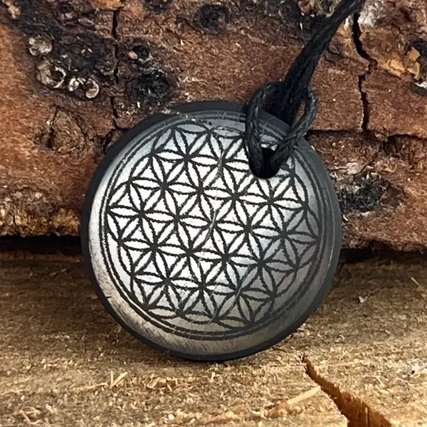 Pandantiv shungit Flower of Life