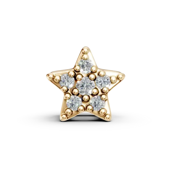Pandantiv stea din aur galben cu diamante de 0.05ct