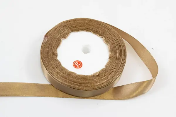 Panglica din satin pentru decorare, maro deschis, 22.5m x 1.5 cm