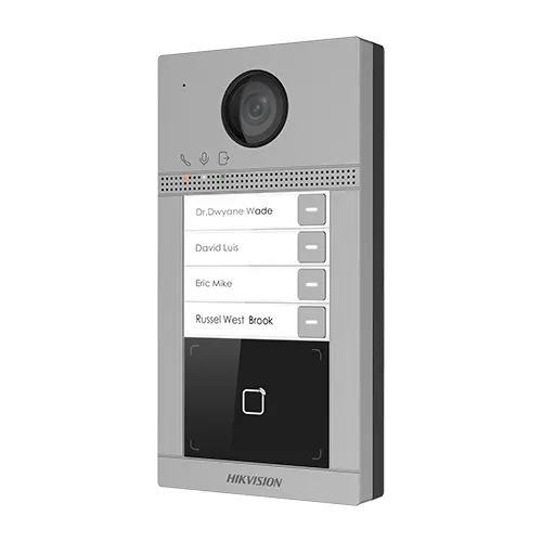 Panou exterior videointerfon TCP/IP pentru 4 familii'Wi-Fi 2.4GHz'control acces integrat - HIKVISION DS-KV8413-WME1
