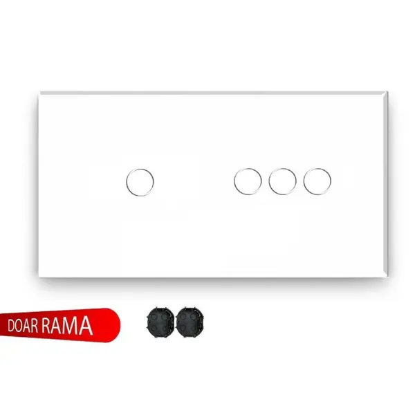 Panou întrerupător simplu+triplu din sticlă M1