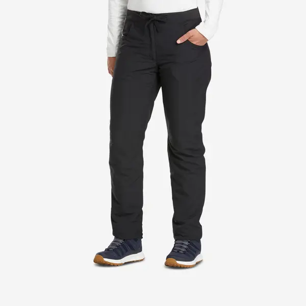 Pantalon Călduros Hidrofob Drumeție NH100 Negru Damă