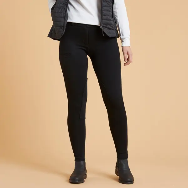 Pantalon echitație 100 Negru Damă