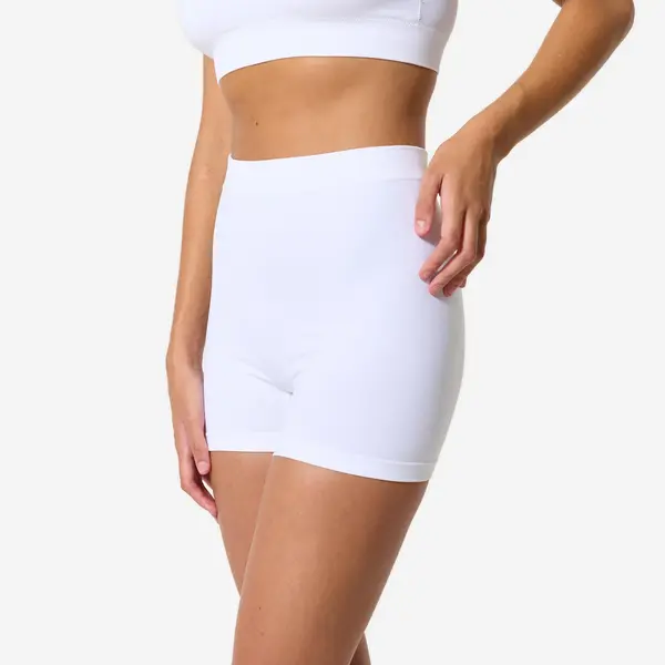 Pantalon scurt cu talie înaltă Alb Damă
