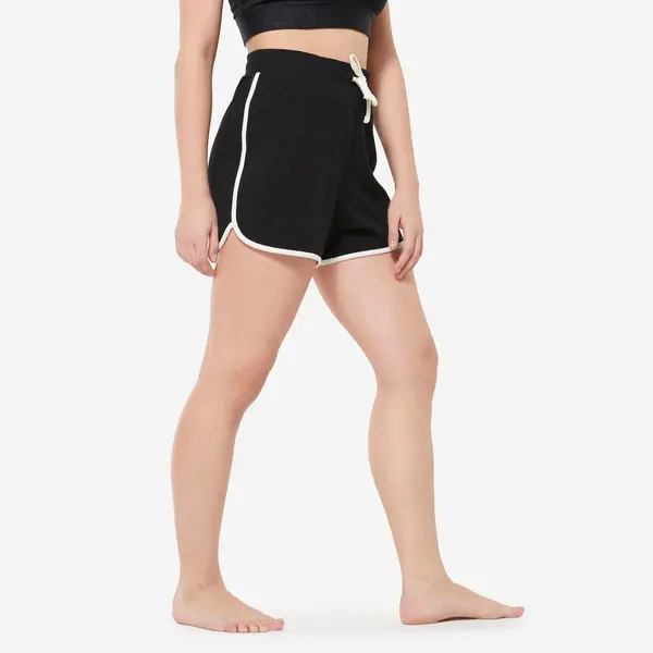 Pantalon scurt cu talie înaltă Dans modern Negru Damă