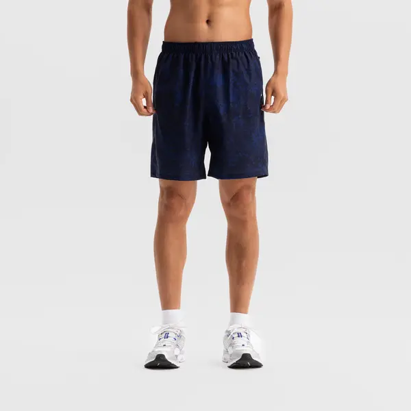 Pantalon scurt de fitness respirant, buzunare cu fermoar, bleumarin, bărbați