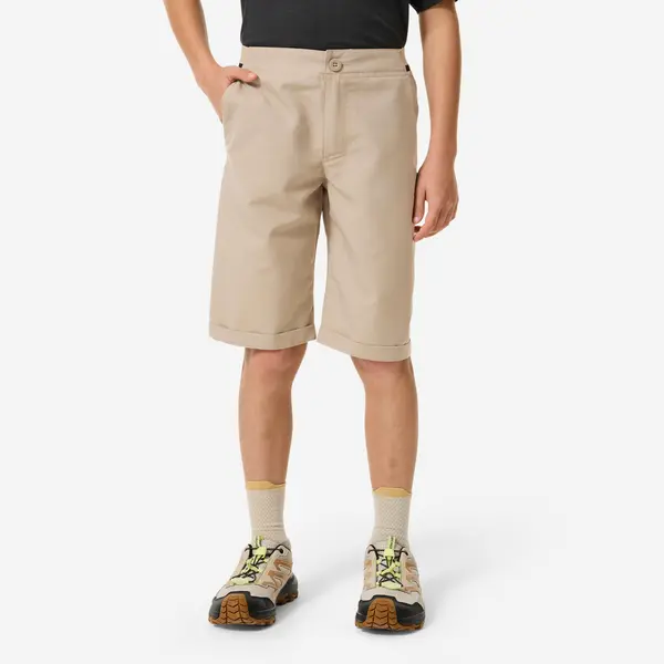 Pantalon scurt drumeție MH100 Bej Băieți