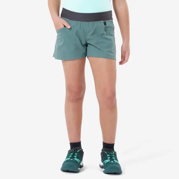Pantalon scurt Drumeție MH500 Verde Fete 7-15 ani
