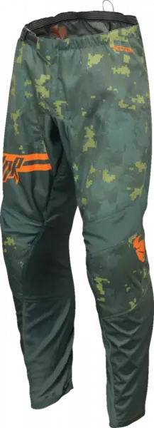 Pantaloni atv cross copii Thor Digi Camo, culoare verde camo, marime 18